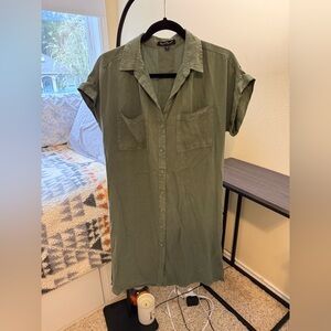 Olive Green Button-Up dress